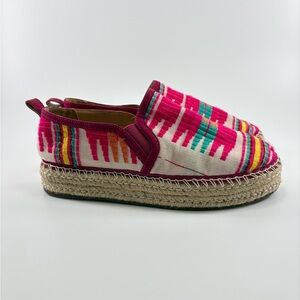 SHUTZ Colorful Pink Patterned Espadrille Slip-On